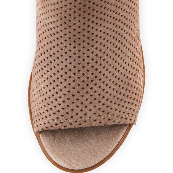 Dolce Vita Noraly Taupe Suede Perforated Bootie - Picture 4 of 7